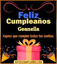 GIF Mensaje de cumpleaños Geanella